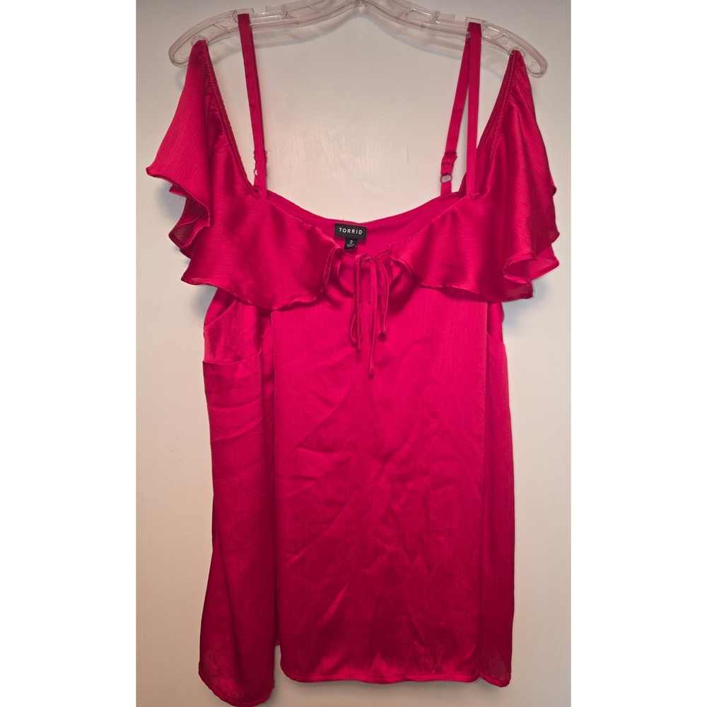TORRID Women's Pink Ruffle Top
